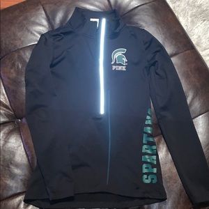 PINK MSU Quarter Zip Jacket